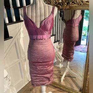Nicole Miller lavender crinkle dress